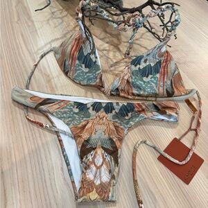 S-Mode women’s Argentina feather print bikini | XS & L | $215